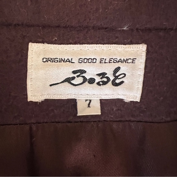 Vintage Double-Breasted Dark Plum/Brown Wool Coat by Original Good Elegance Sz 7 - Picture 6 of 6